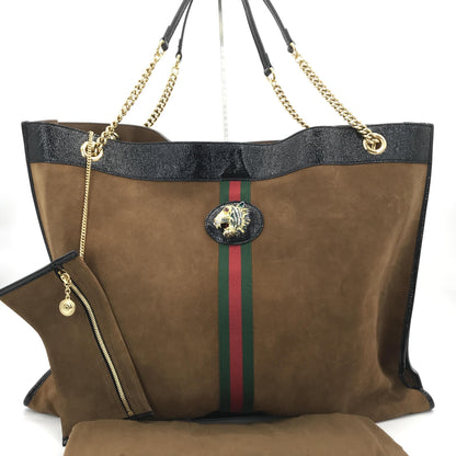 Gucci Rajah Chain Tote Suede Large
