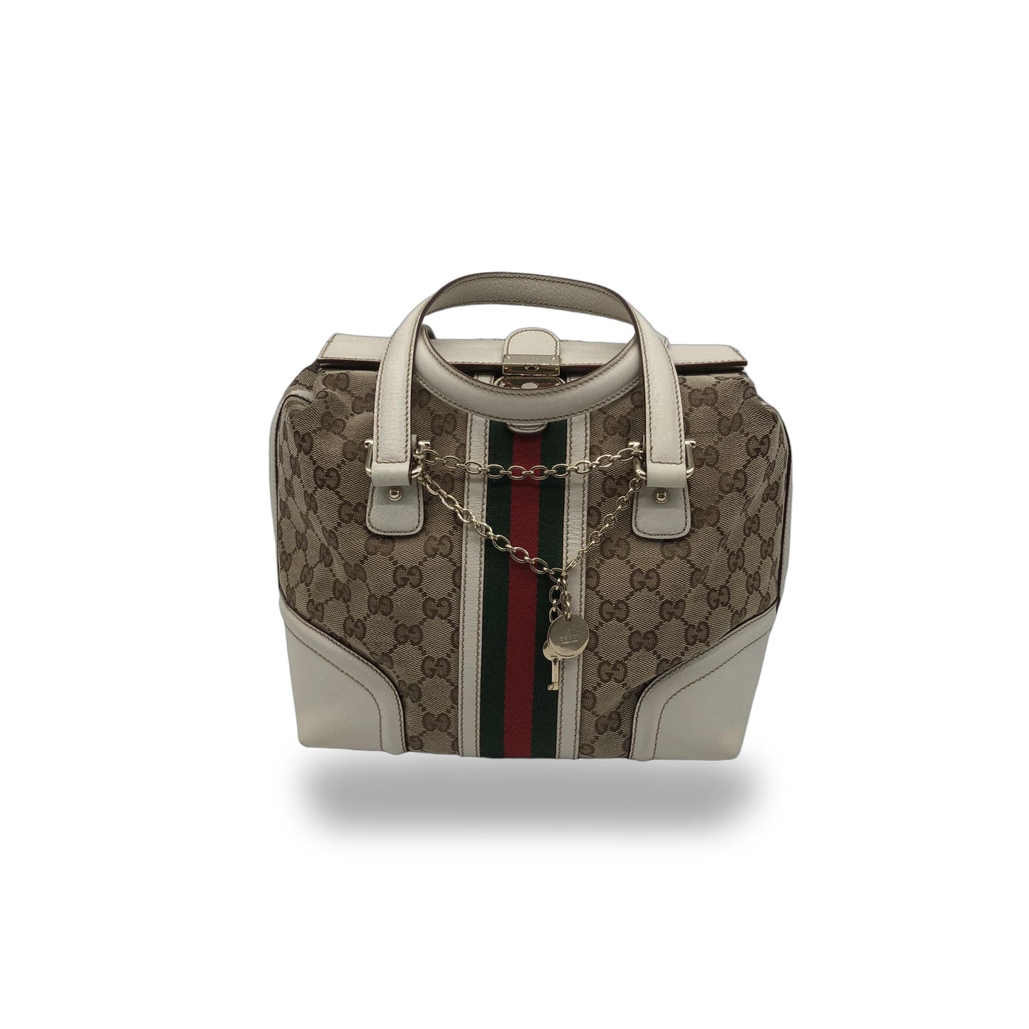 Gucci Treasure Boston GG Canvas and leather Medium
