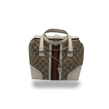 Gucci Treasure Boston GG Canvas and leather Medium