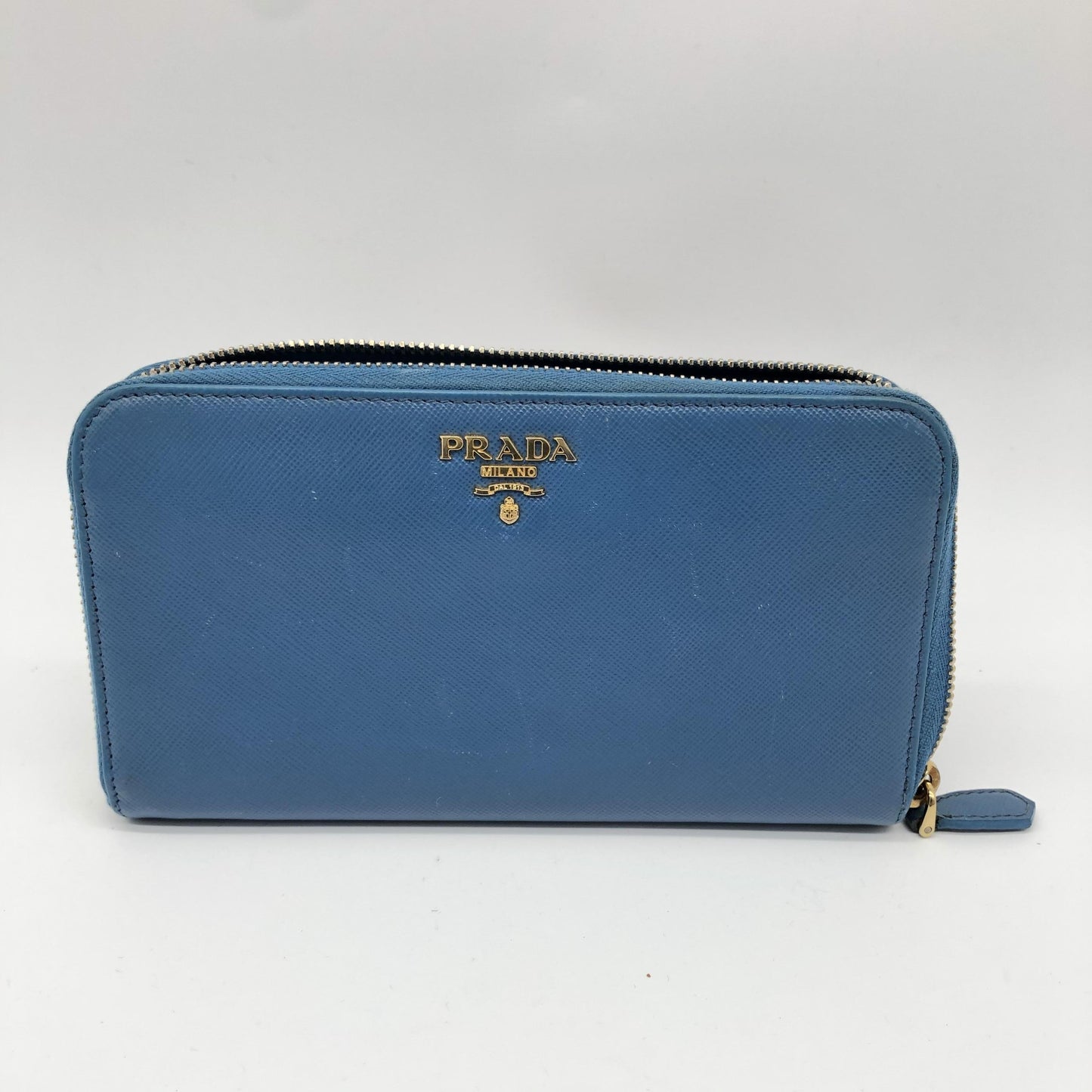 Prada Zip Around Tab Saffiano Leather Long