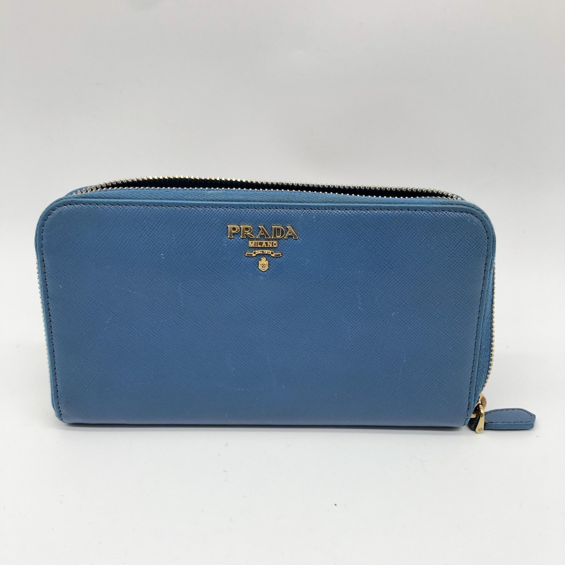 Prada Zip Around Tab Saffiano Leather Long