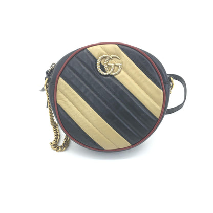 Gucci GG Marmont Round Diagonal Quilted Leather Mini