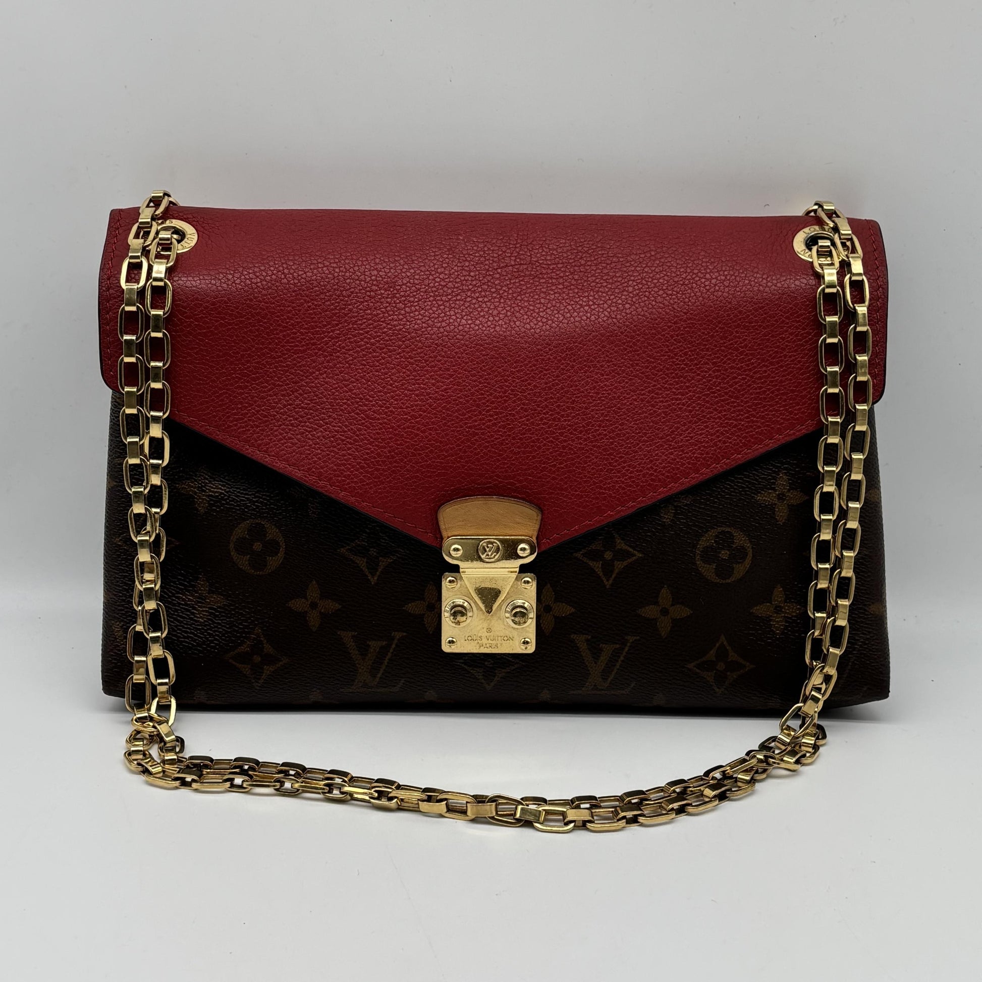 Louis Vuitton Pallas Chain Shoulder Monogram Canvas and Calfskin Large