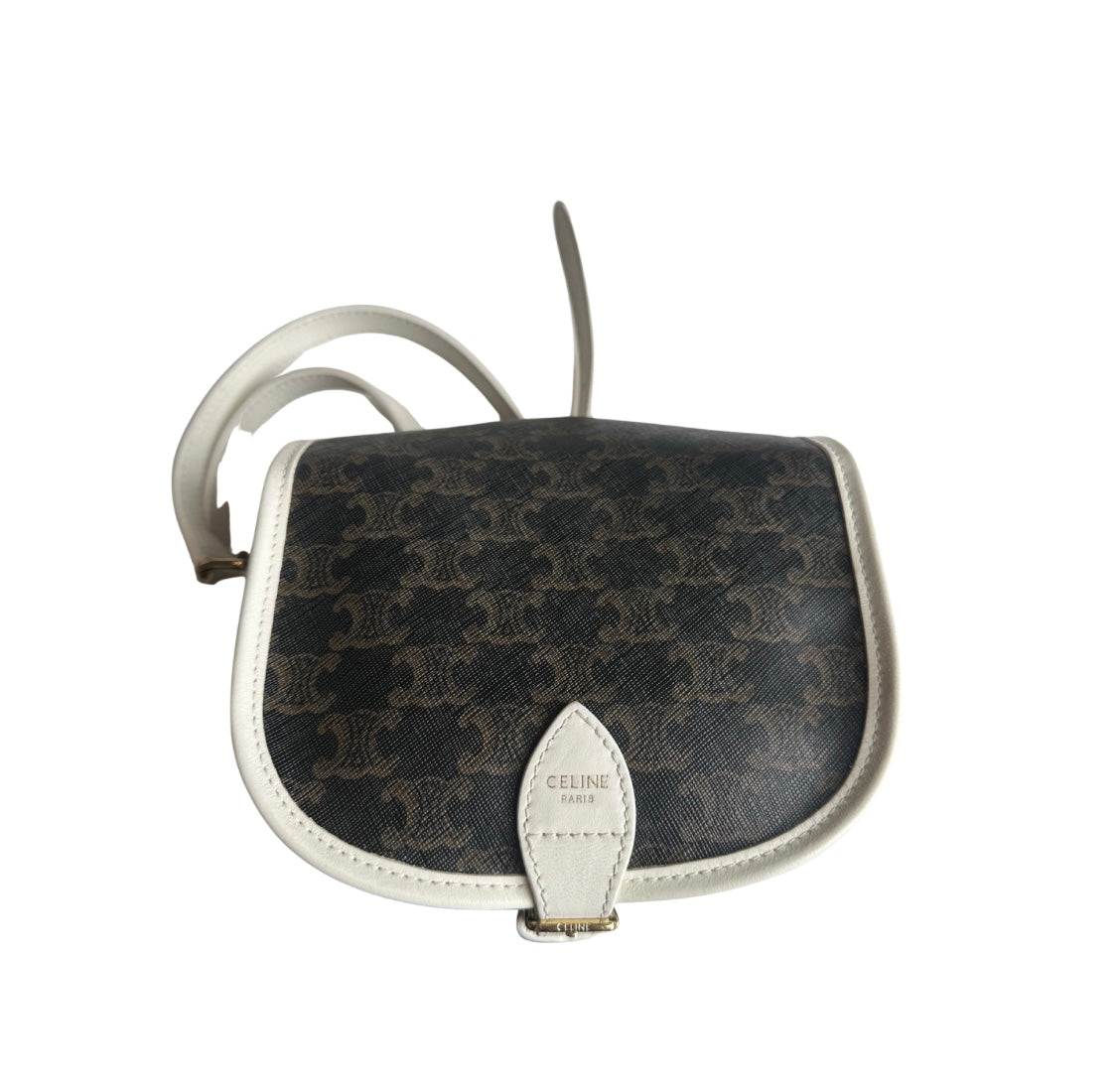 Celine Folco Bag Triomphe Coated Canvas Medium
