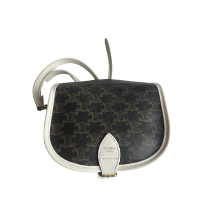 Celine Folco Bag Triomphe Coated Canvas Medium