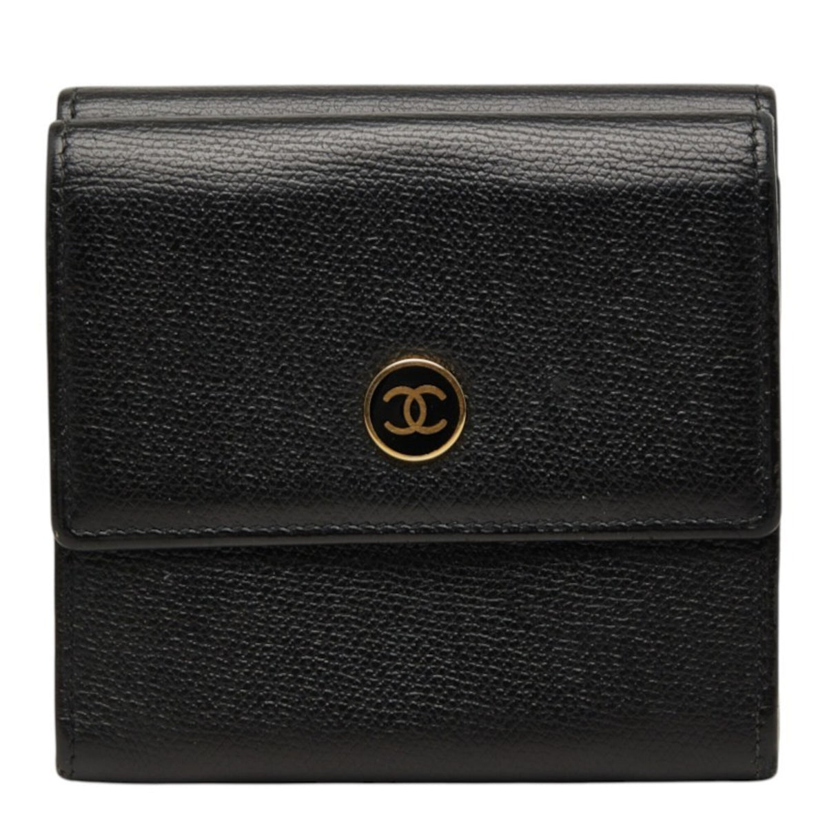 Chanel CC Button Bi-Fold Leather Long