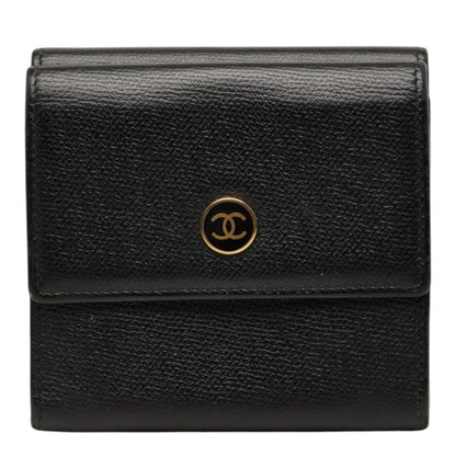 Chanel CC Button Bi-Fold Leather Long