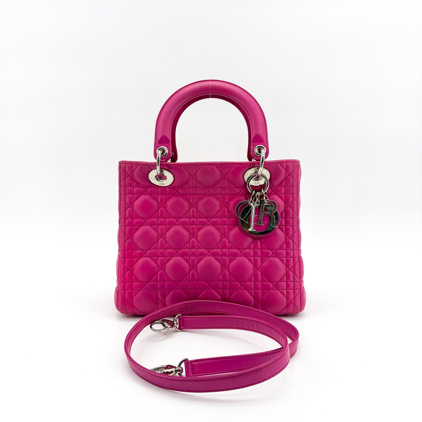 Christian Dior Lady Dior Cannage Quilt Lambskin Medium