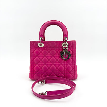Christian Dior Lady Dior Cannage Quilt Lambskin Medium