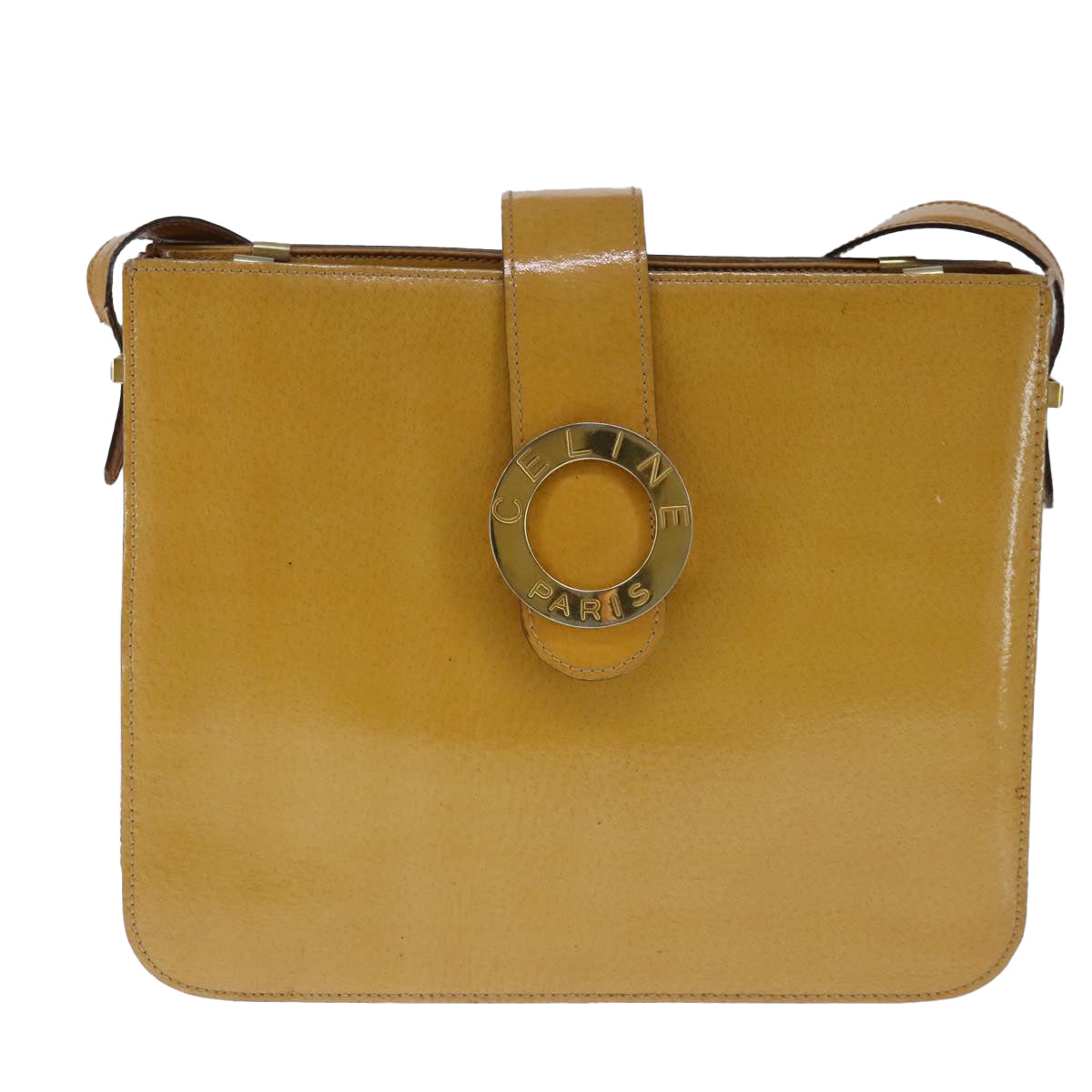 Celine Vintage Circle Logo Leather Small