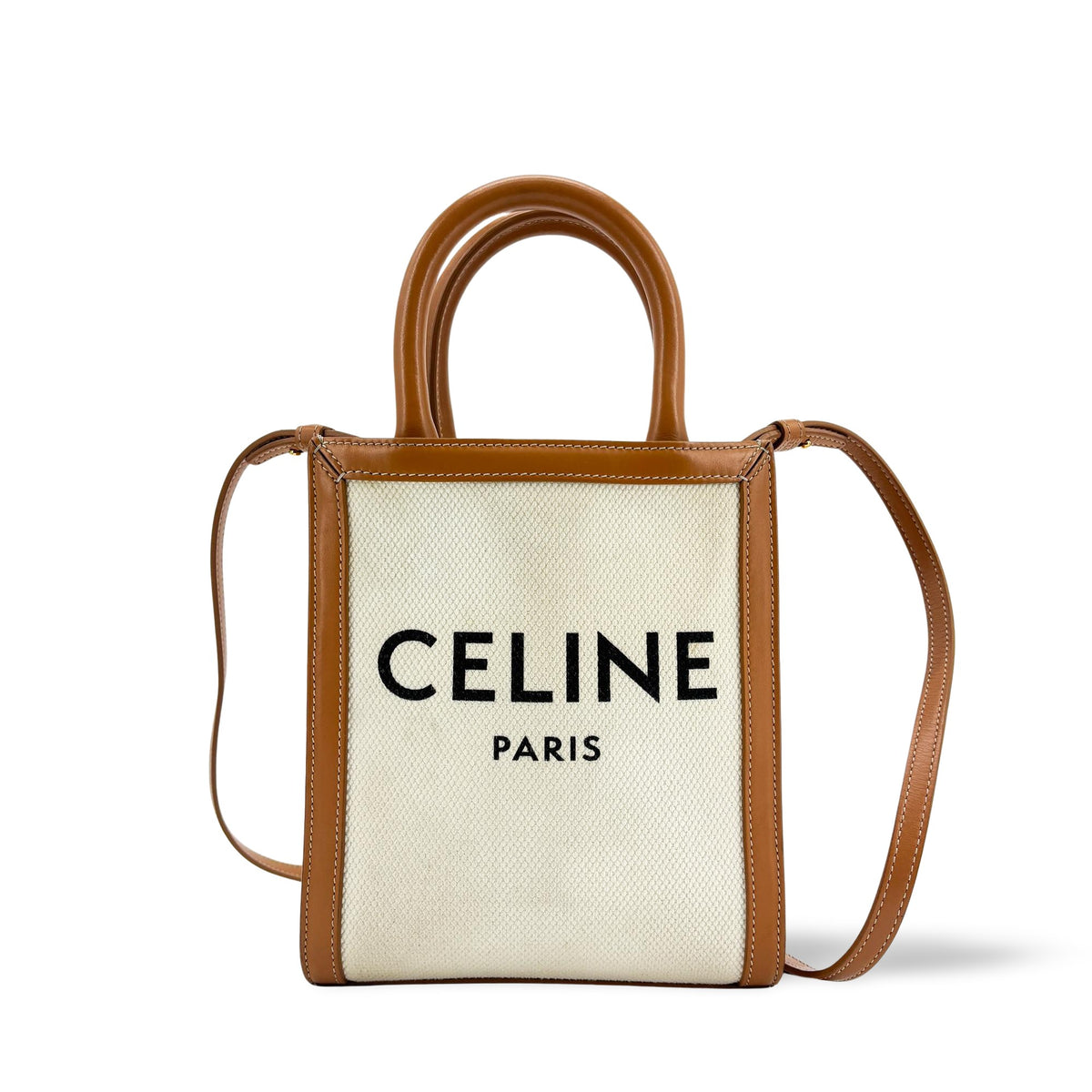 Celine Vertical Cabas Canvas with Leather Small