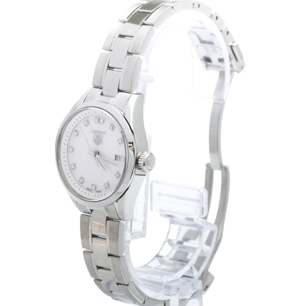 Tag Heuer Carrera Quartz Stainless Steel with Mother of Pearl and Diamonds Markers 27