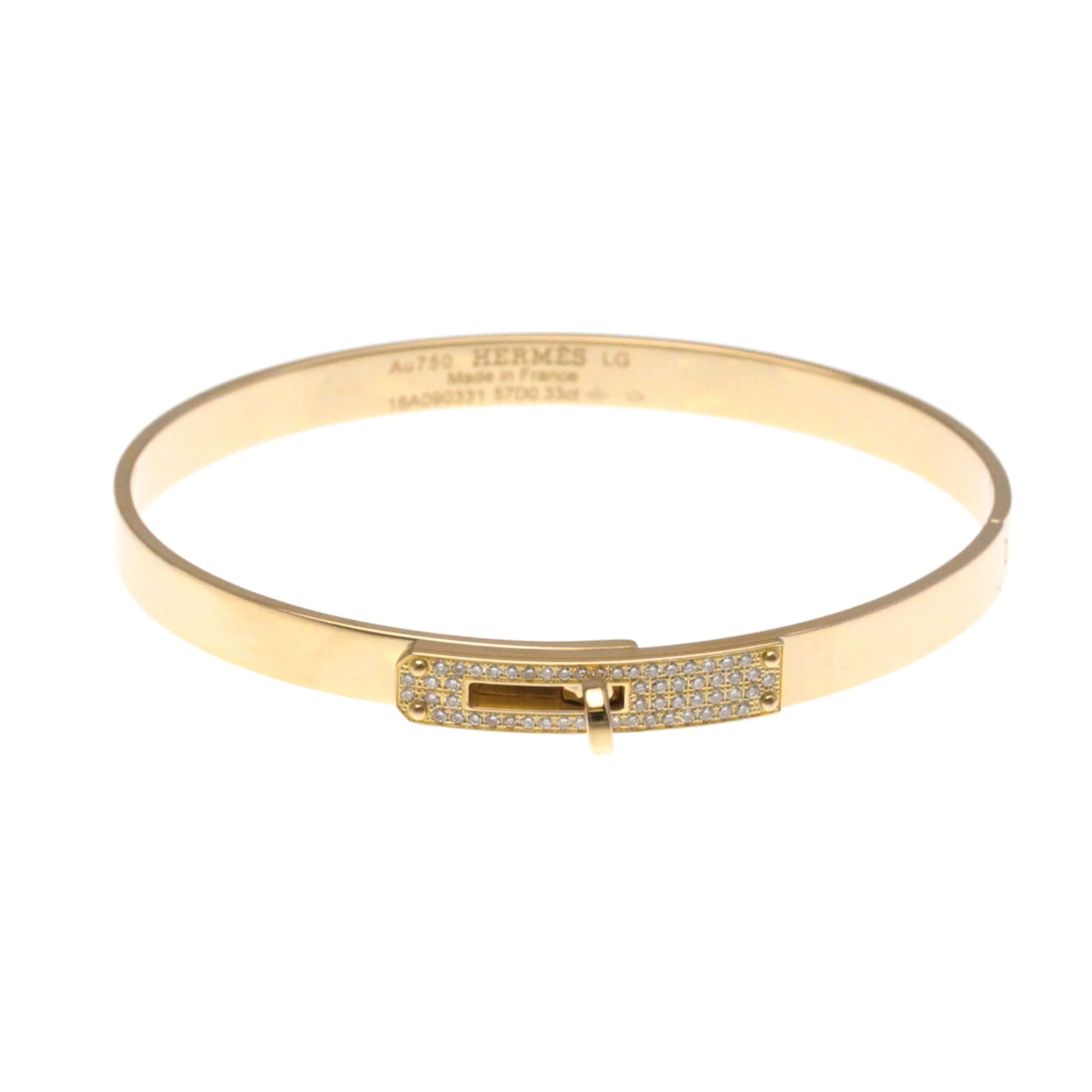 Hermes Kelly Bracelet 18K Rose Gold and Pave Diamonds Small