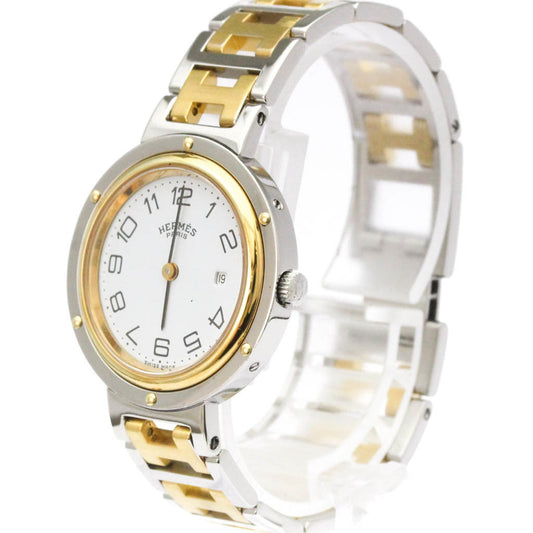 Hermes Clipper Quartz Watch Stainless Steel with Plated Metal 31