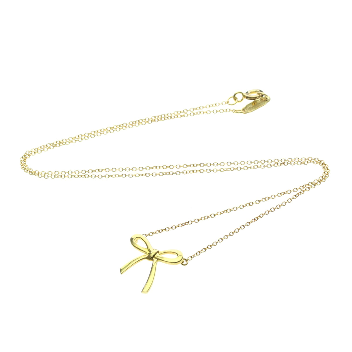 Tiffany & Co. Bow Pendant 18K Yellow Gold Mini