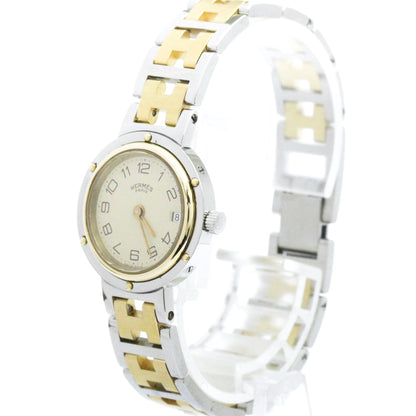 Hermes Clipper Quartz Stainless Steel and Plated Metal 24