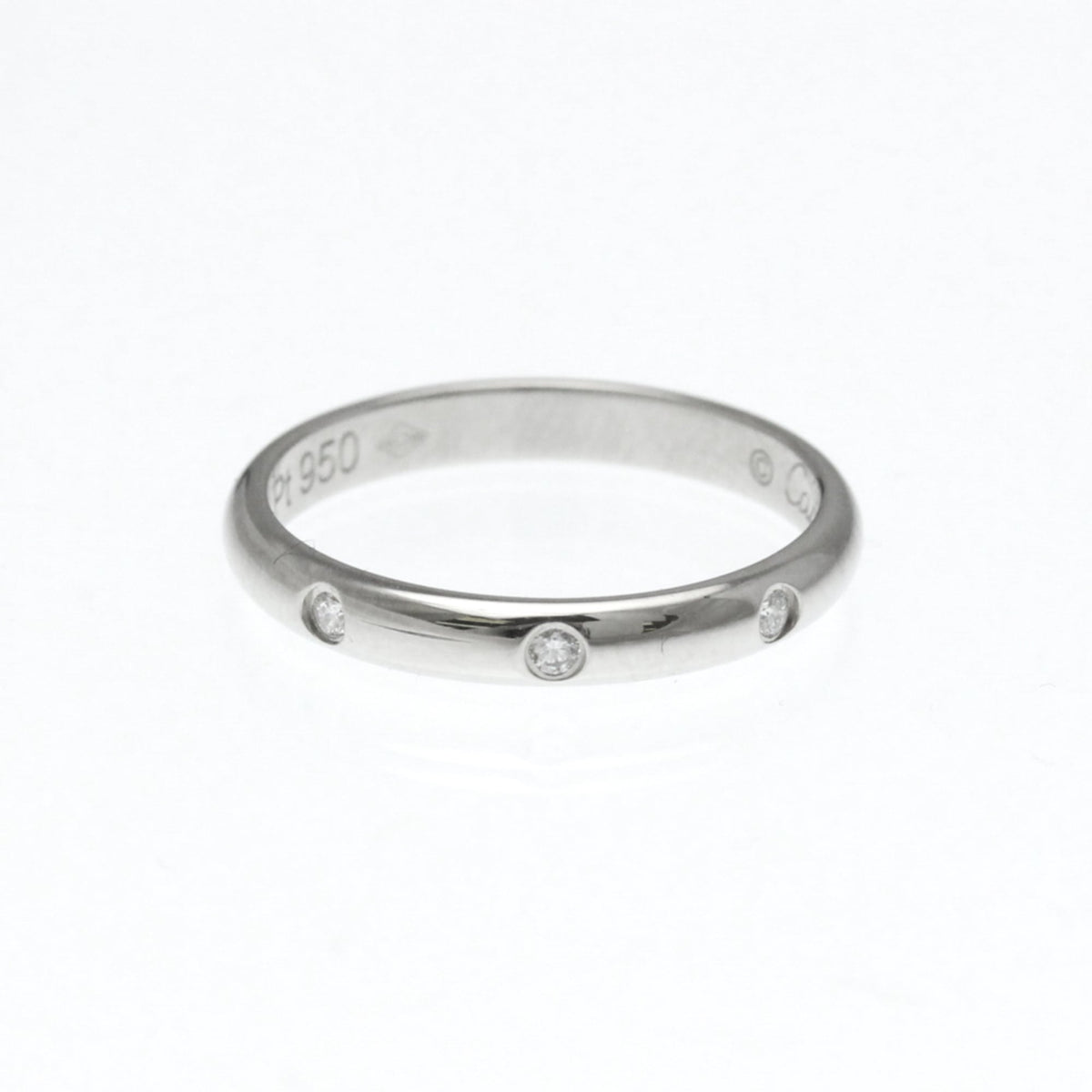 Cartier 1895 Wedding Band 3 Diamonds Platinum with Diamonds 2.6mm