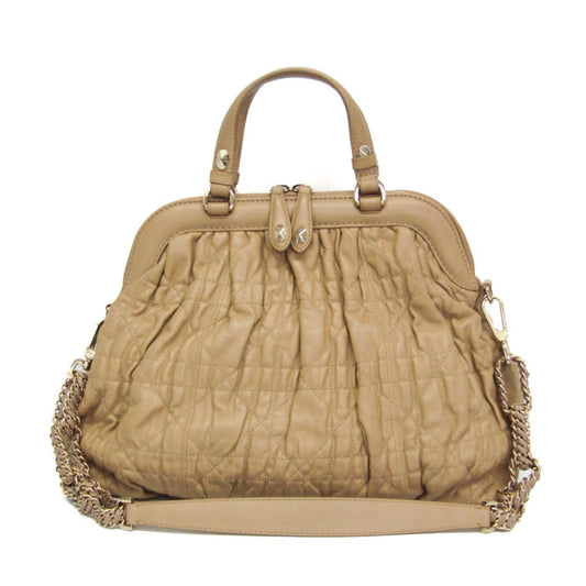 Sac à main Christian Dior Lady cannage cuir beige — Occasion