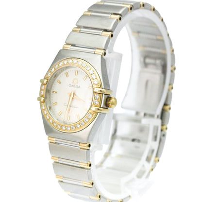 Omega Constellation Quartz Stainless Steel and Yellow Gold with Diamond Bezel and Mother of Pearl 23