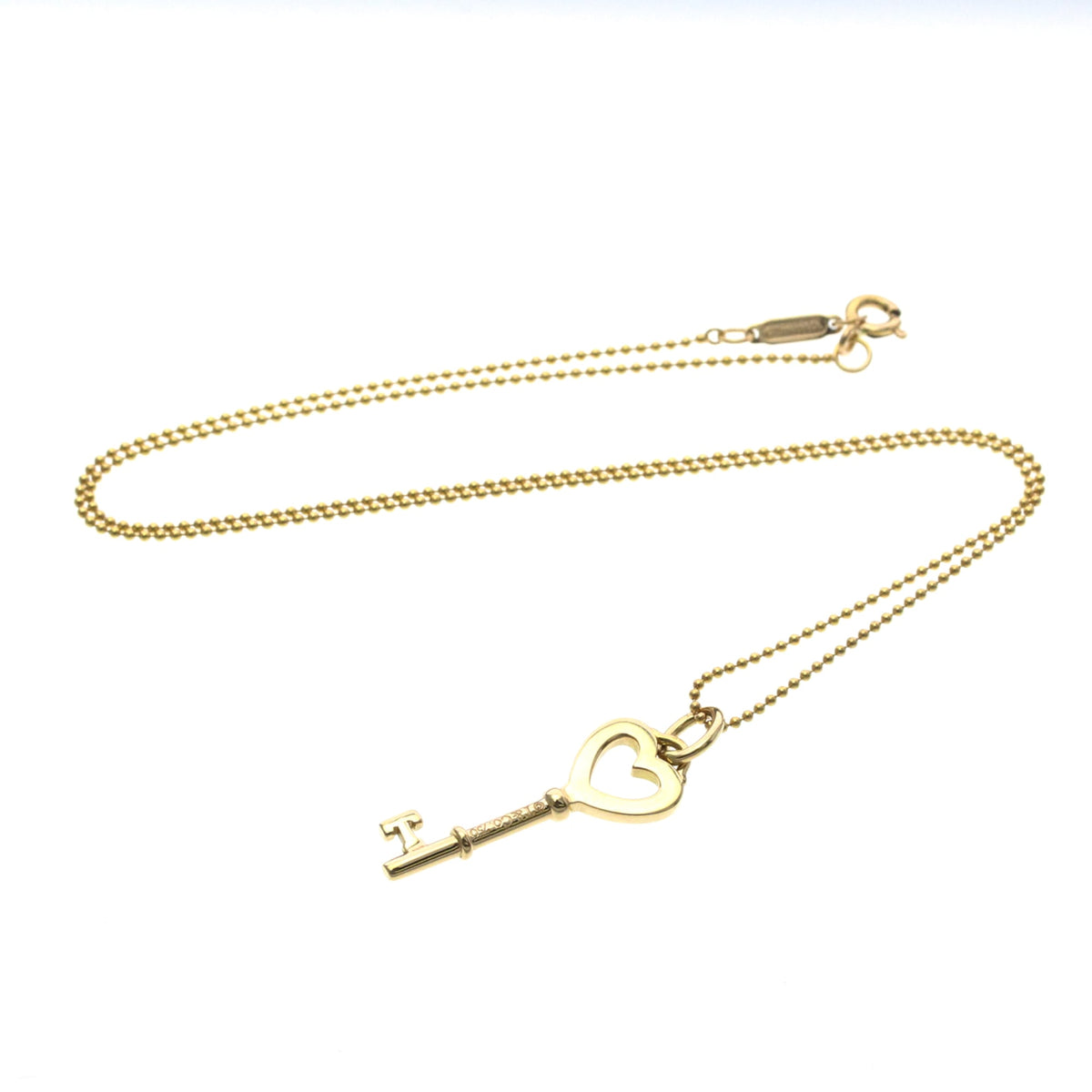 Tiffany & Co. Heart Key Pendant 18K Rose Gold with Diamonds Medium