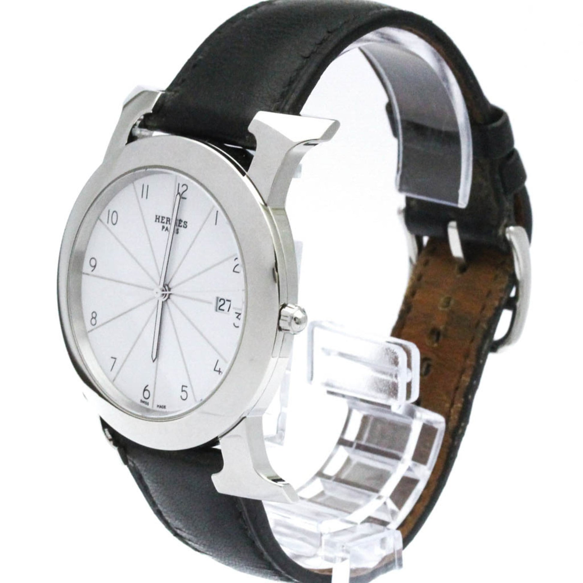 Hermes Heure H Ronde Quartz Stainless Steel and Leather 40