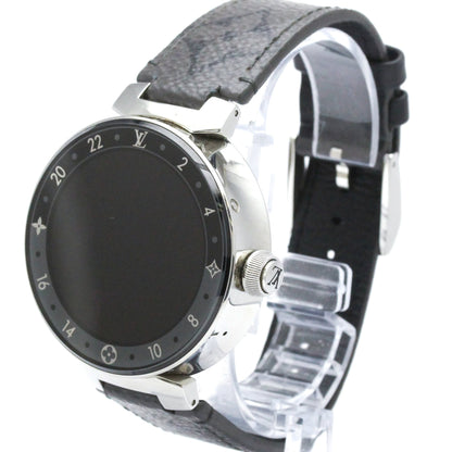 Louis Vuitton Tambour Horizon Connected Quartz Smartwatch Stainless Steel and Monogram Eclipse Split Canvas 42