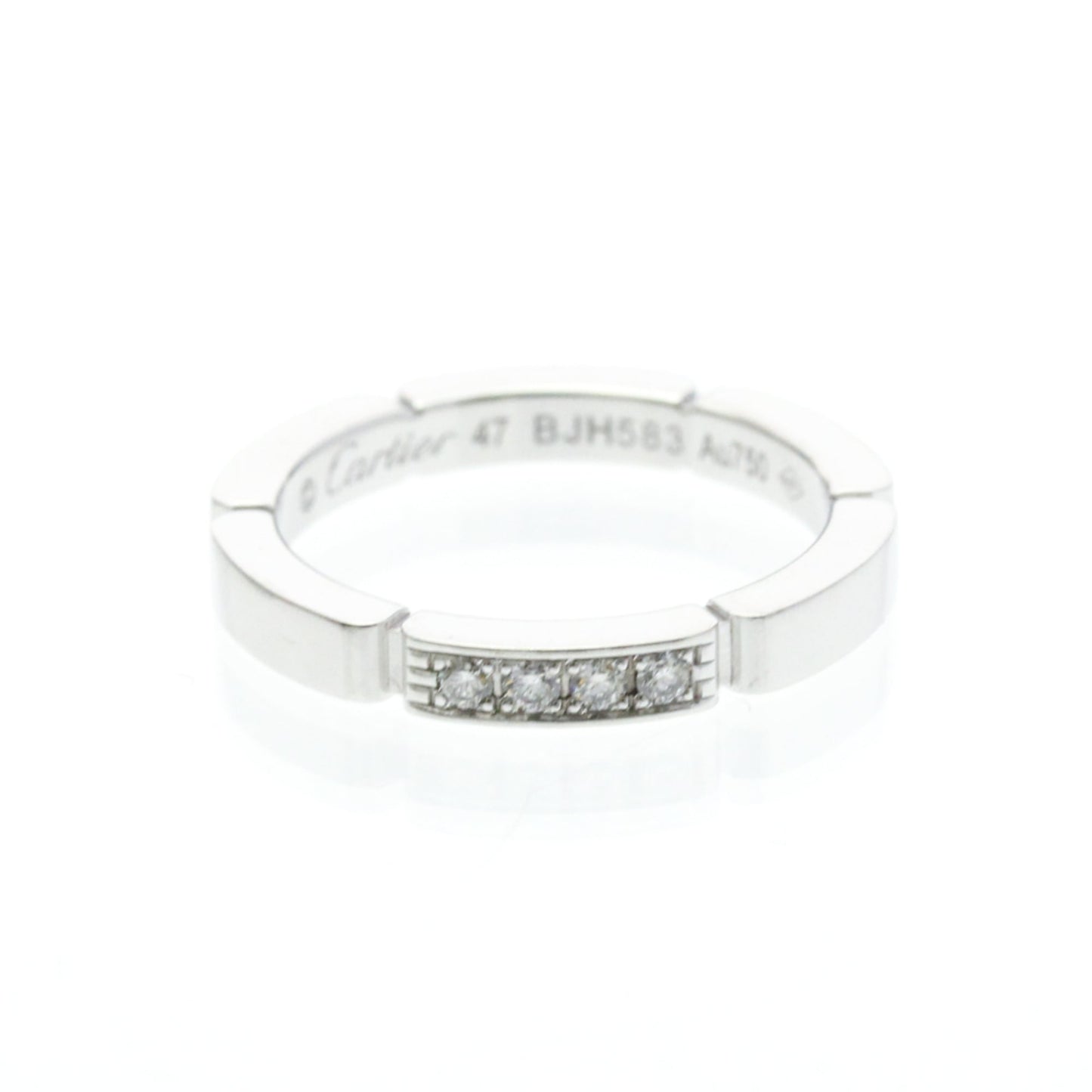 Cartier Maillon Panthere Band Ring 18K White Gold with 4 Diamonds Product Image