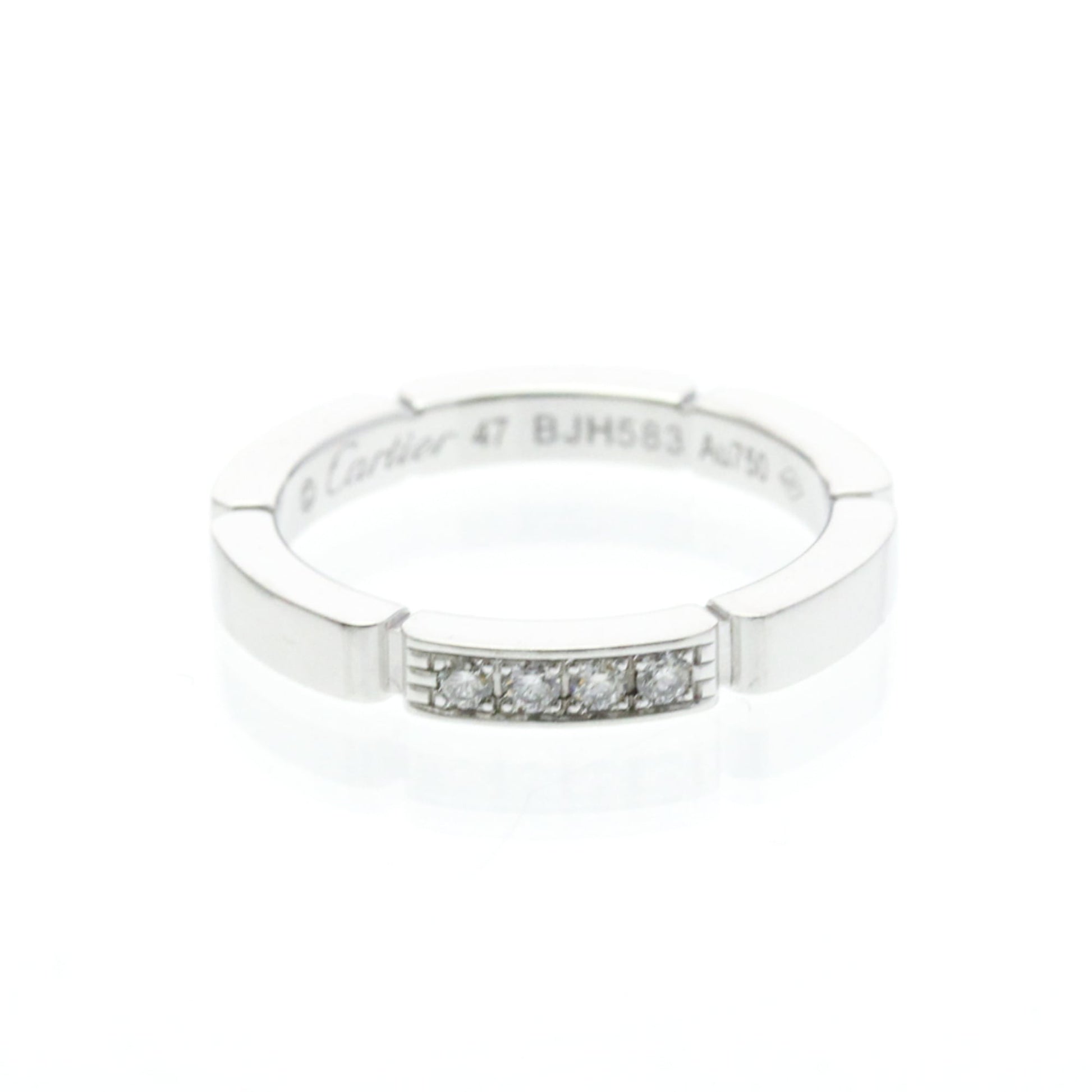 Cartier Maillon Panthere Band Ring 18K White Gold with 4 Diamonds Product Image