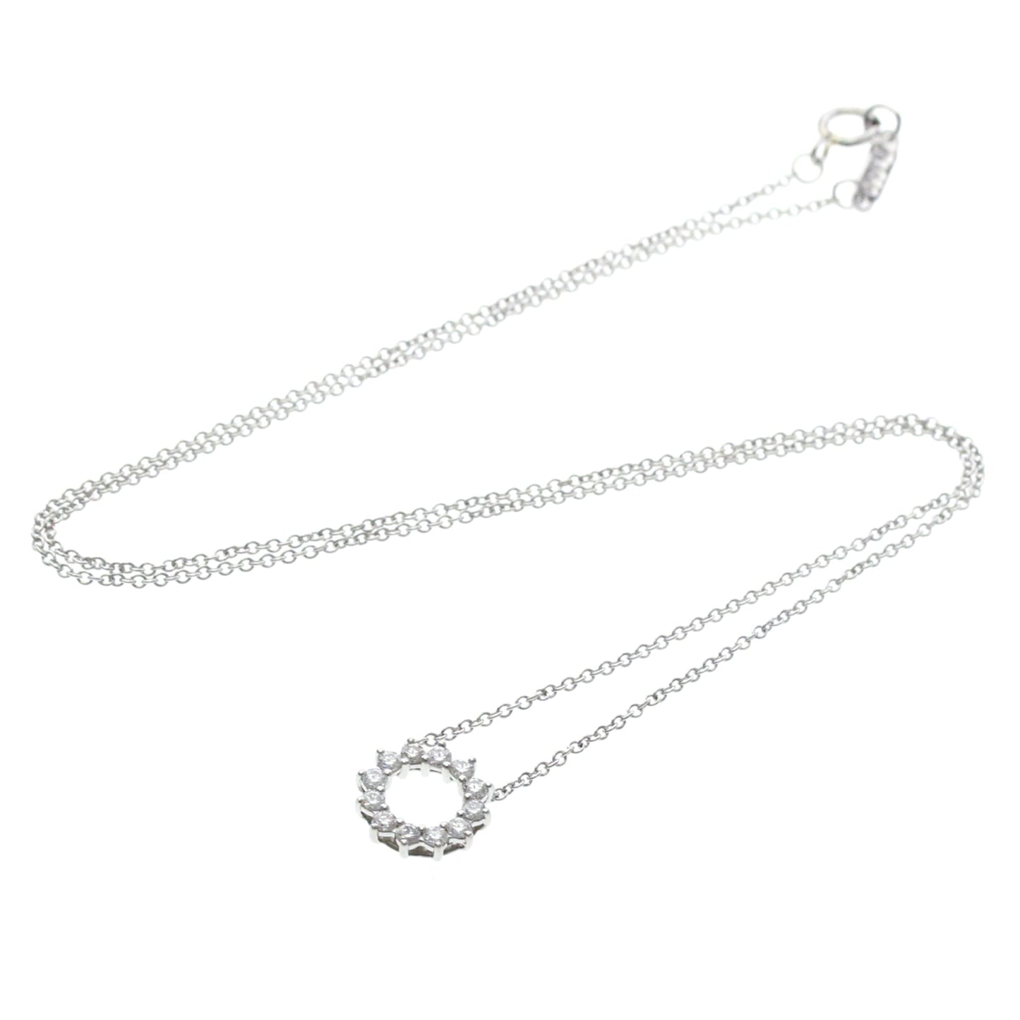 Tiffany & Co. Open Circle Pendant Platinum with Diamonds Mini