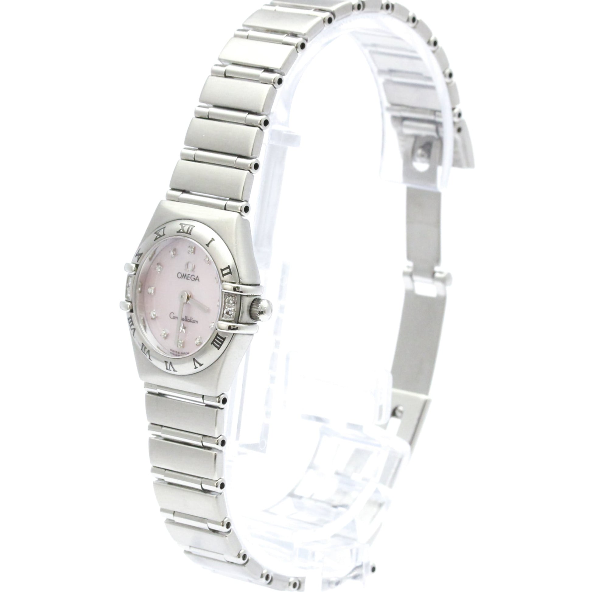 Omega Constellation My Choice Quartz Watch Stainless Steel with Diamond Bezel and Mother of Pearl 22
