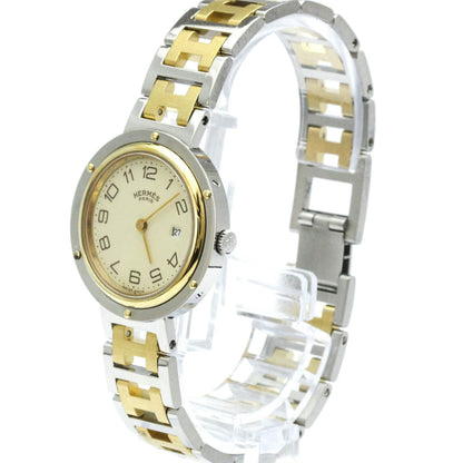 Hermes Clipper Quartz Watch Stainless Steel with Plated Metal 31