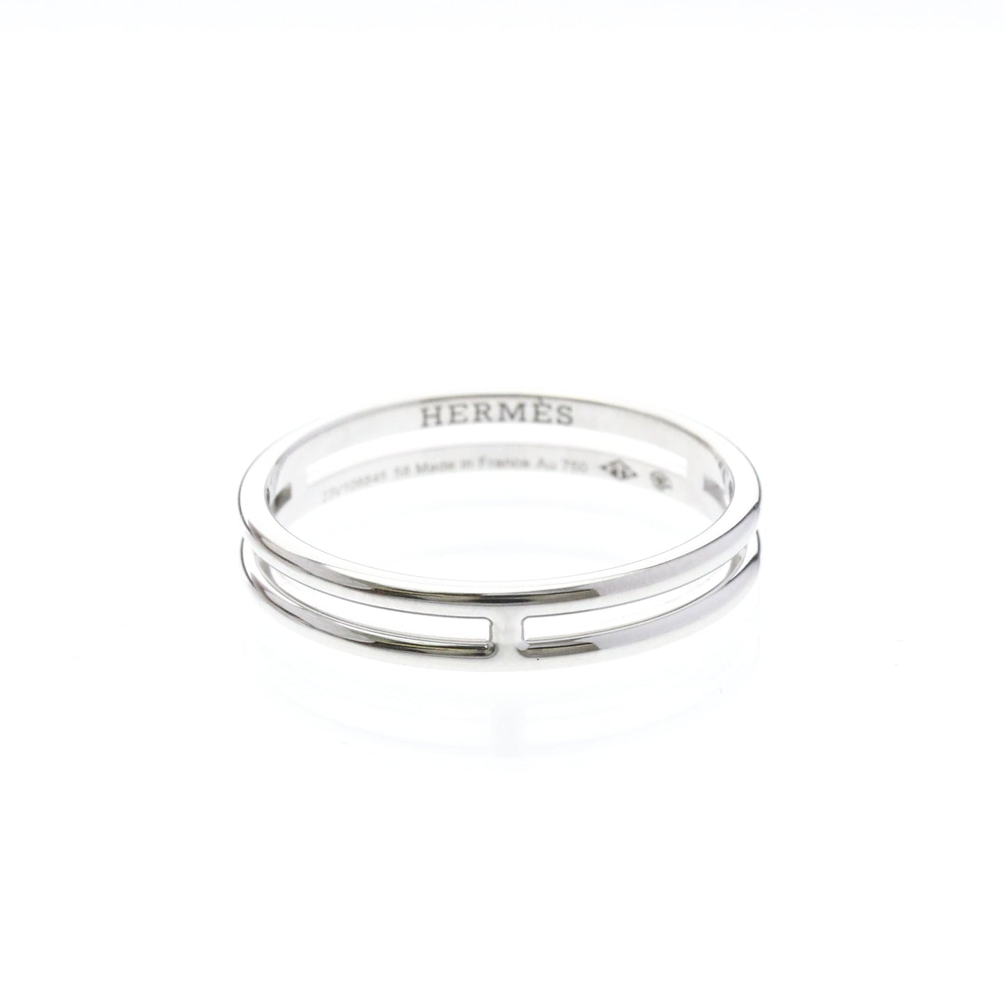 Hermes Ariane Wedding Band Ring 18K White Gold Product Image
