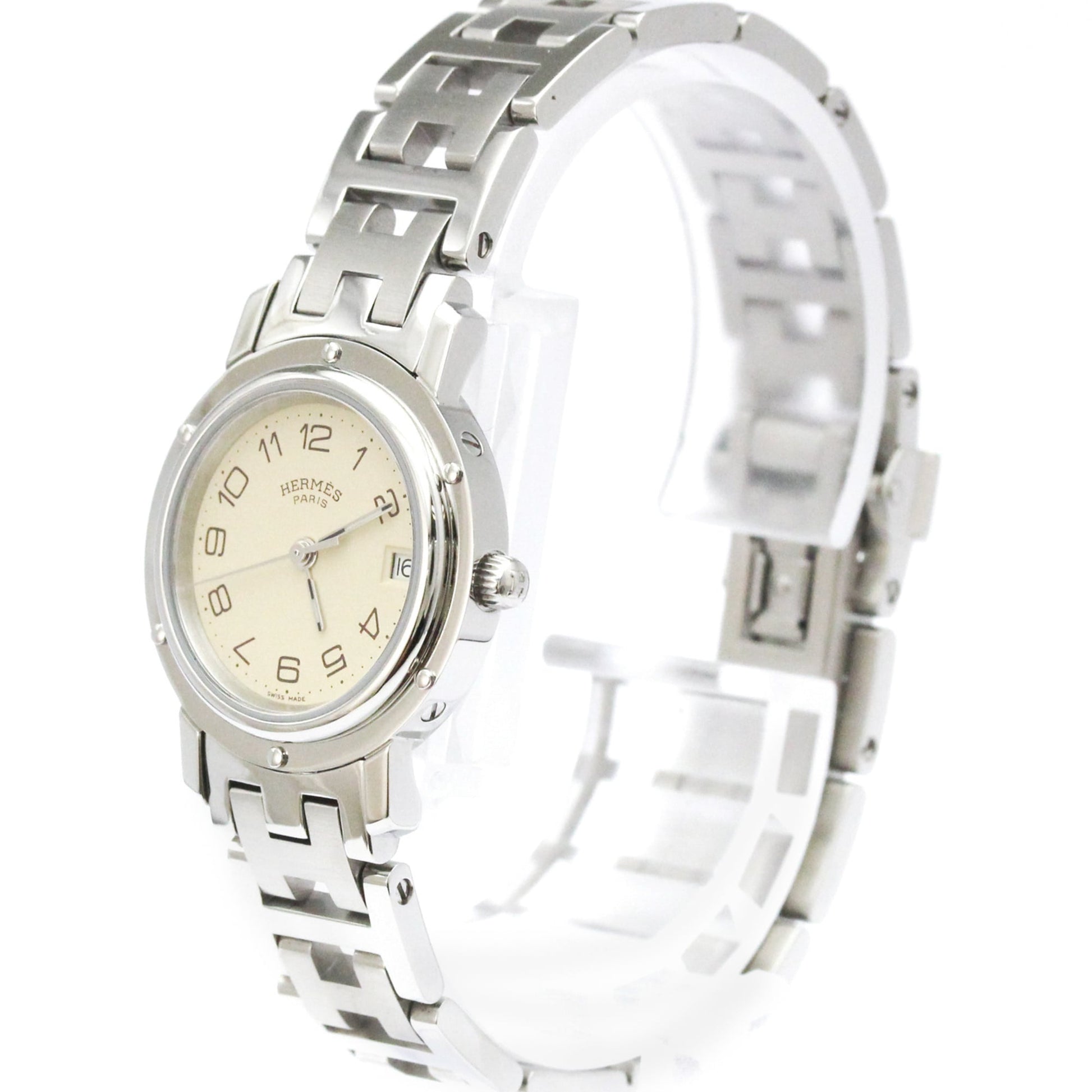 Hermes Clipper Quartz Stainless Steel 24
