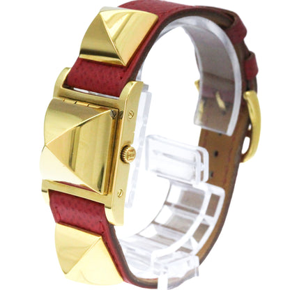 Hermes Medor Quartz Plated Metal and Leather 23