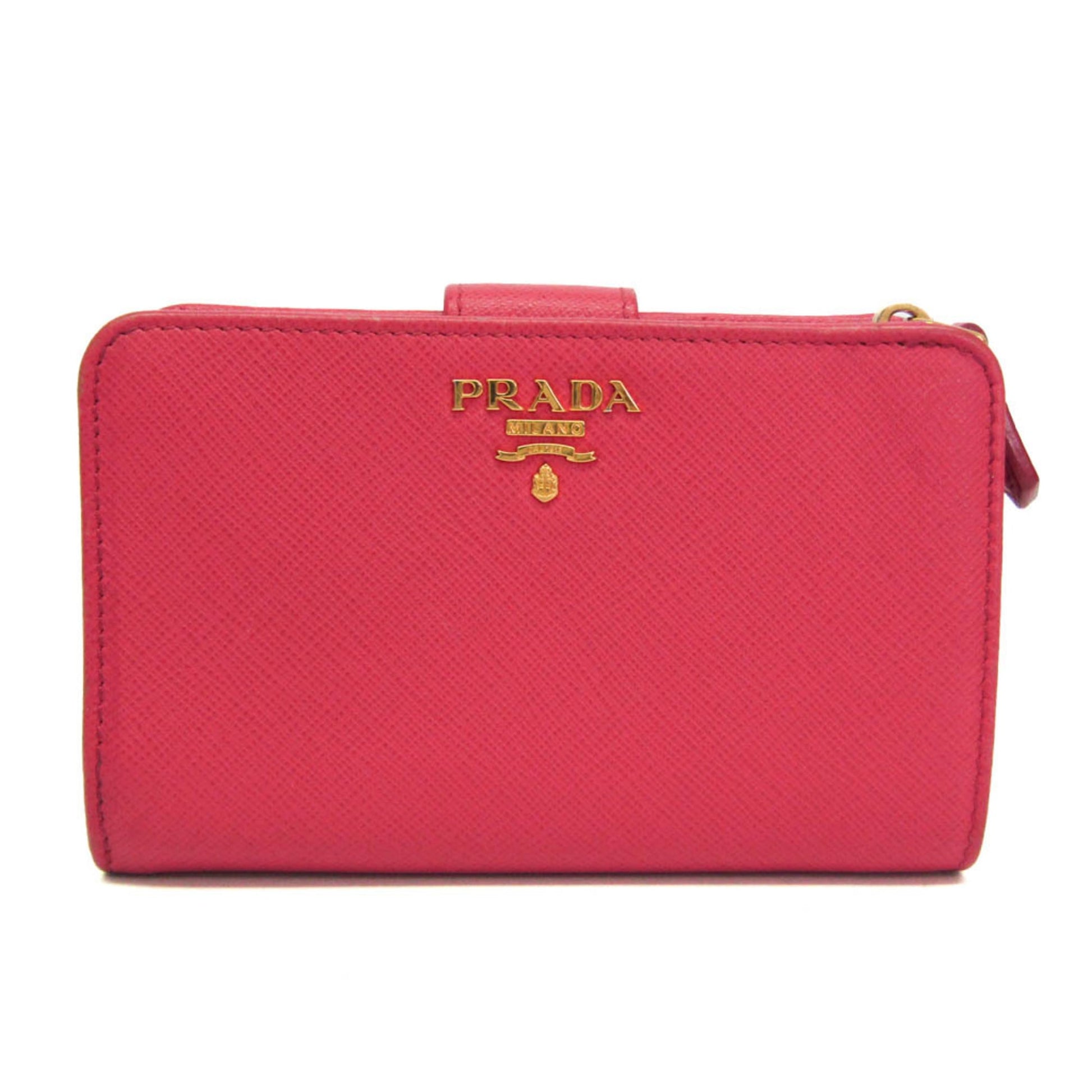 Prada Tab Bifold Wallet Saffiano Leather Long