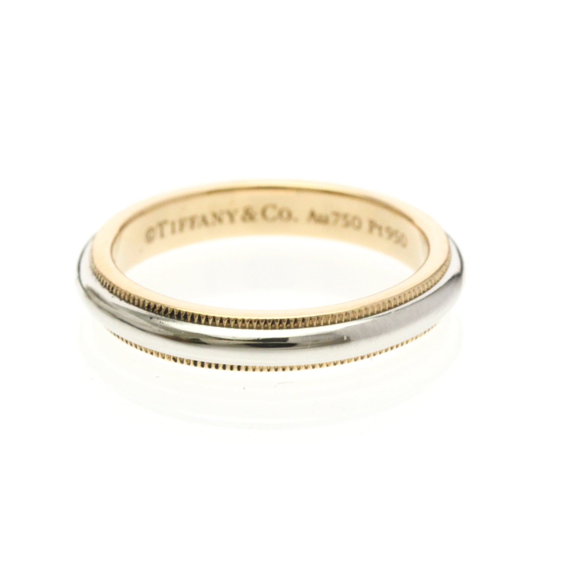 Tiffany & Co. Two-Tone Milgrain Wedding Band Platinum and 18K Pink Gold Product Image