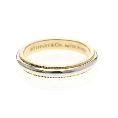 Tiffany & Co. Two-Tone Milgrain Wedding Band Platinum and 18K Pink Gold Product Image