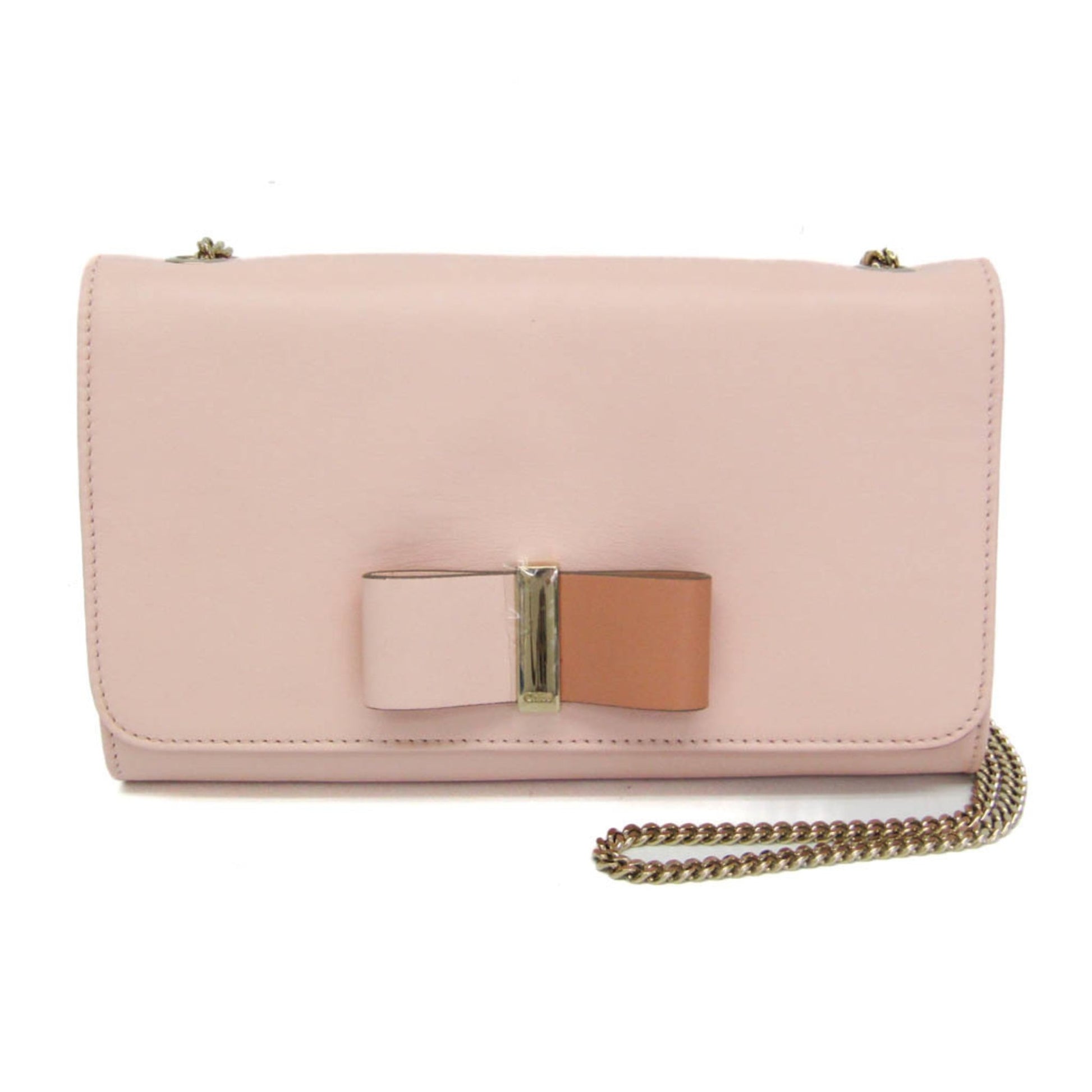 Chloe Bow Detail Wallet on Chain Leather Product Image