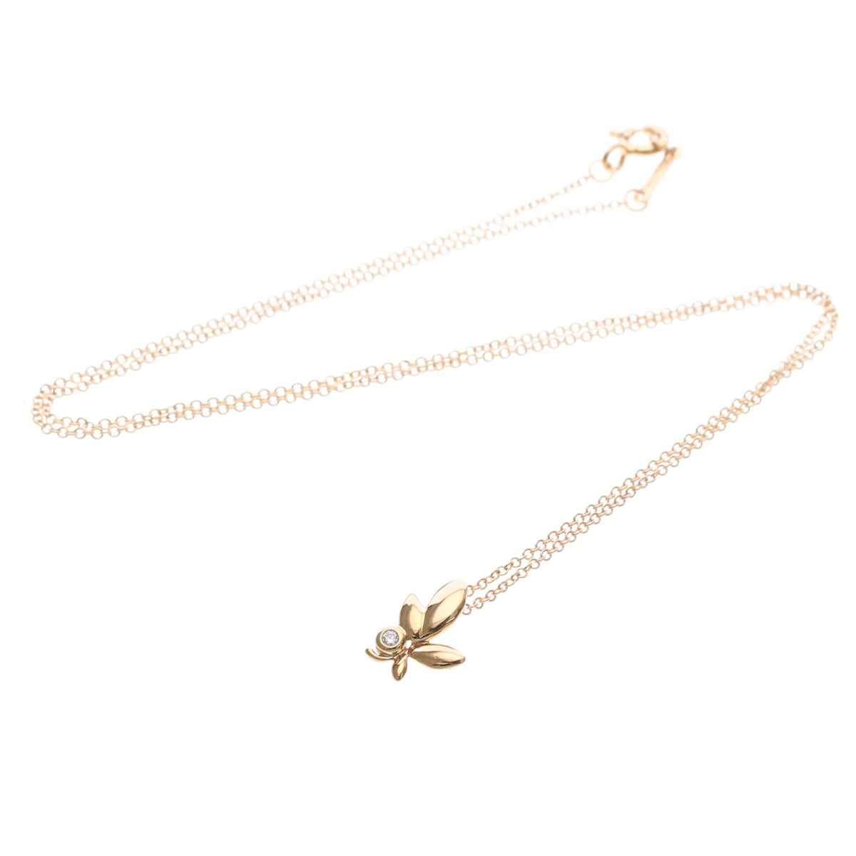 Tiffany & Co. Paloma Picasso Olive Leaf Pendant 18K Rose Gold with Diamond Mini
