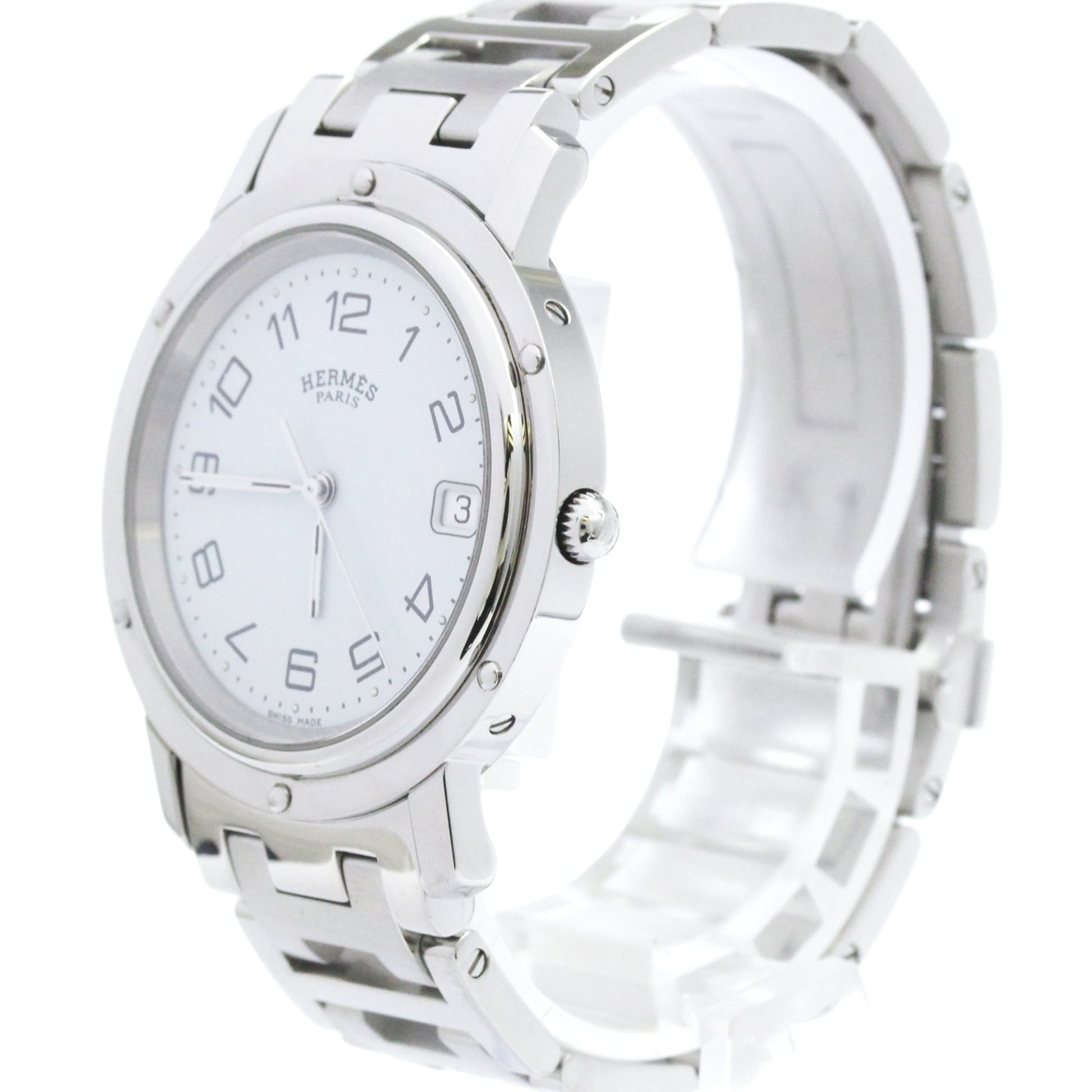 Hermes Clipper Quartz Stainless Steel 36