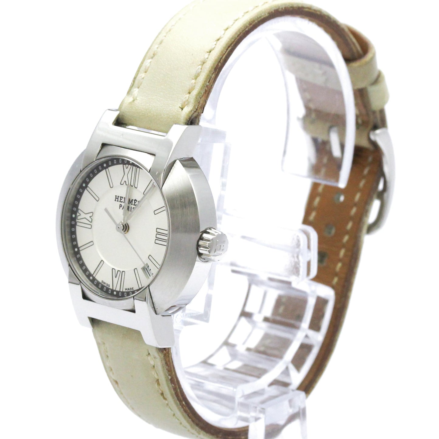 Hermes Nomade Quartz Watch Stainless Steel and Leather 28