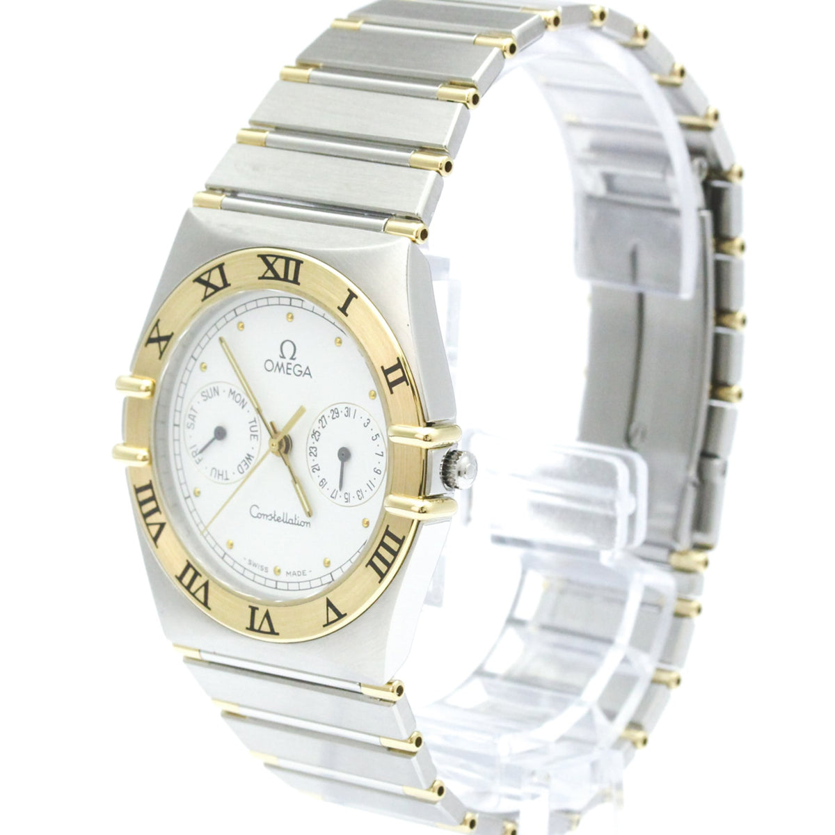 Omega Constellation Day Date Quartz Stainless Steel and Yellow Gold 33