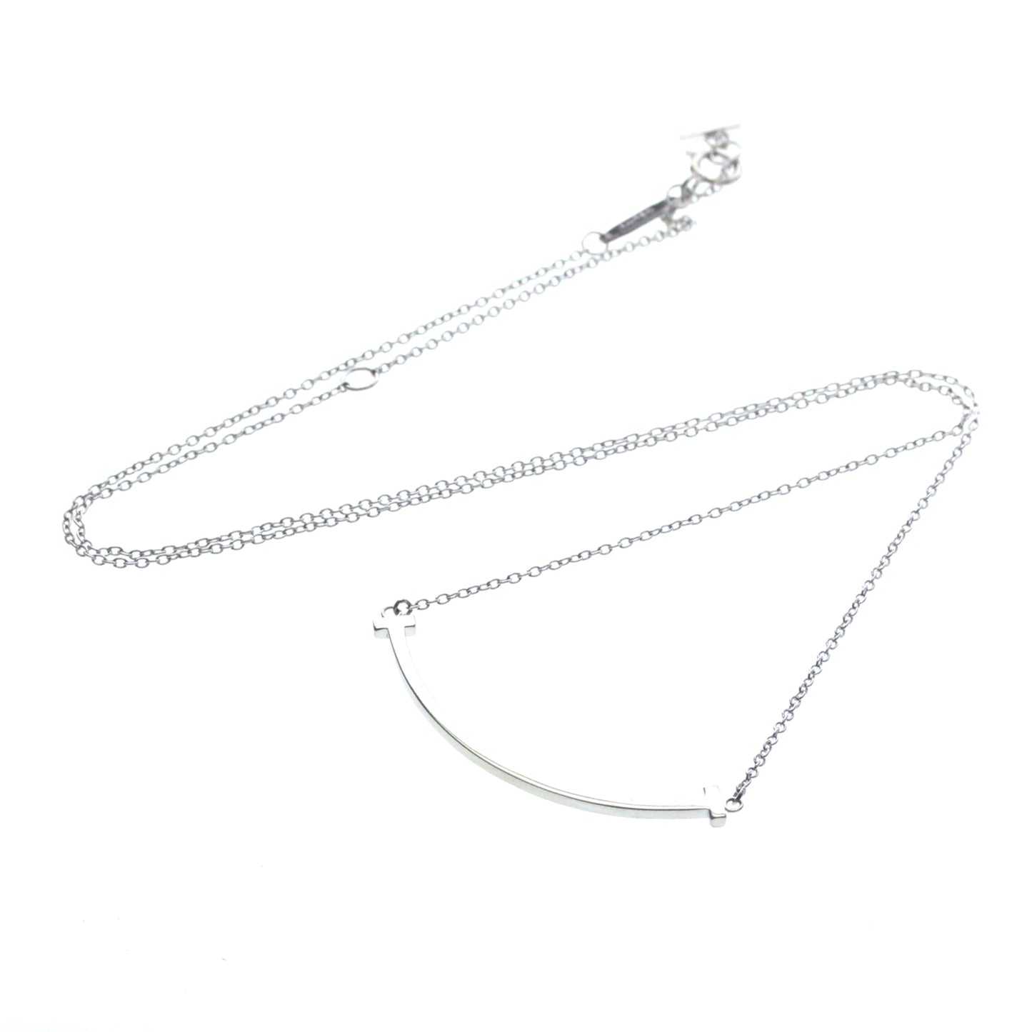Tiffany & Co. T Smile Pendant 18K White Gold Small