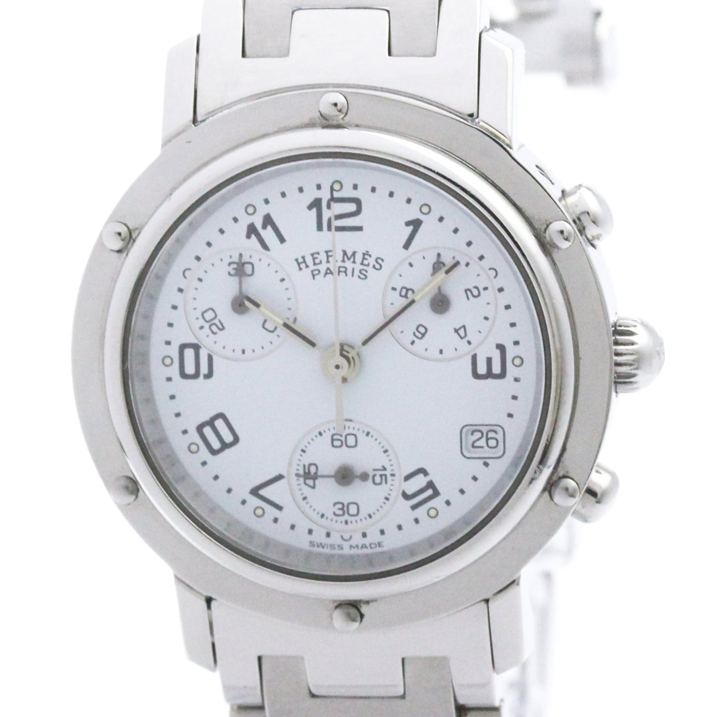 Hermes Clipper Chronograph Quartz Stainless Steel 31