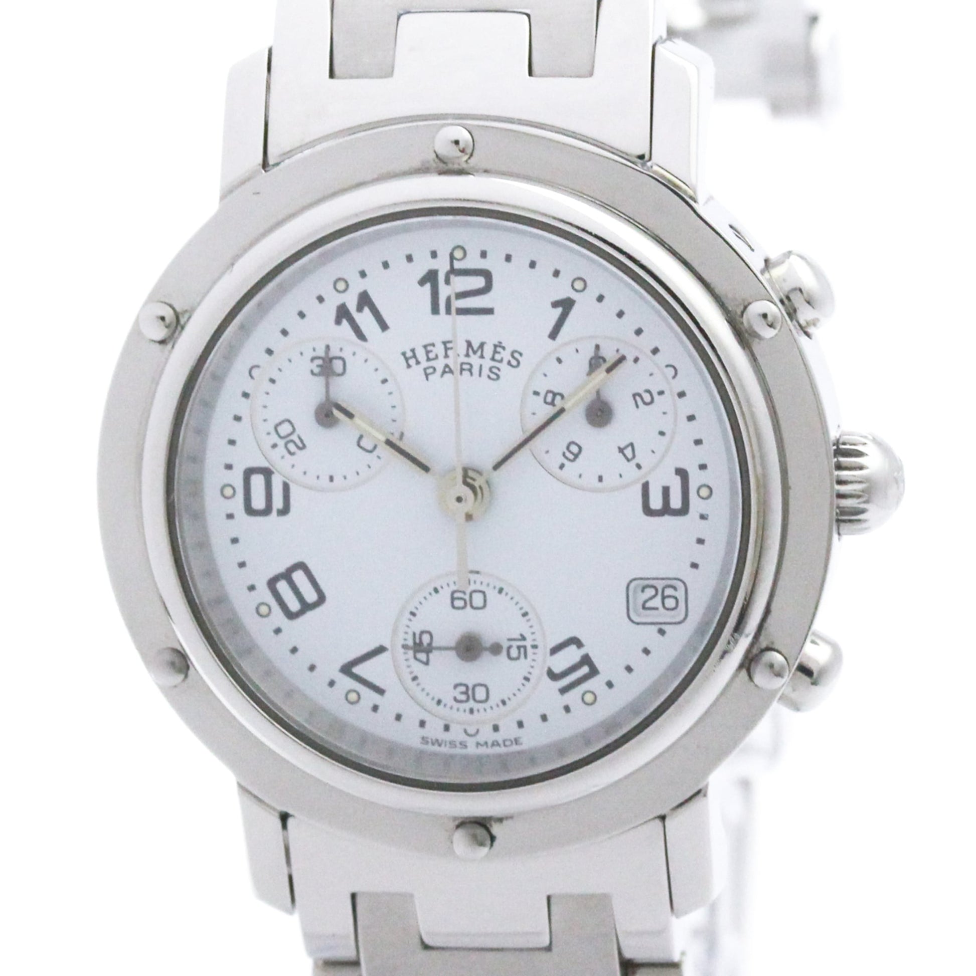 Hermes Clipper Chronograph Quartz Stainless Steel 31