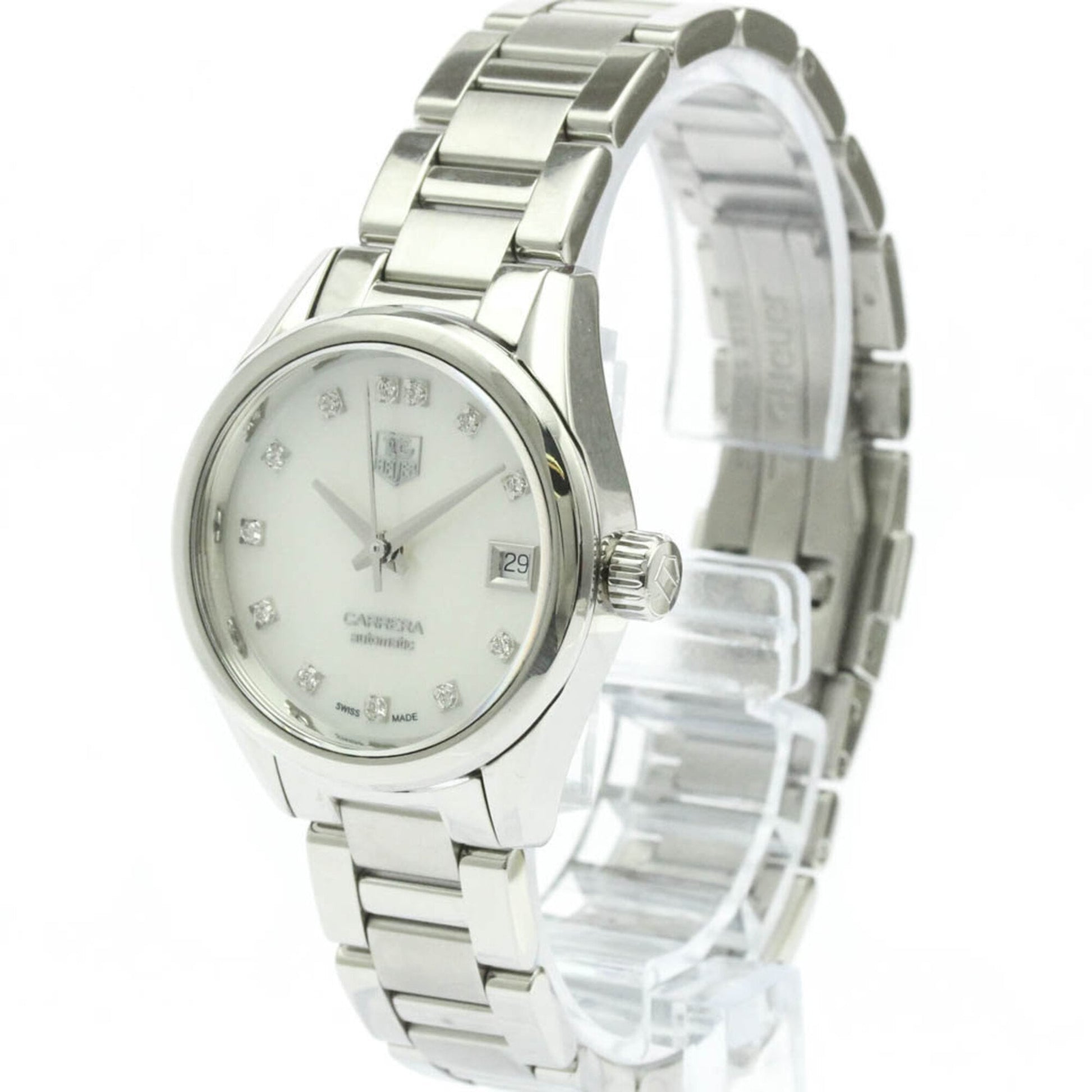 Tag Heuer Carrera Calibre 9 Automatic Stainless Steel with Mother of Pearl and Diamond Markers 28