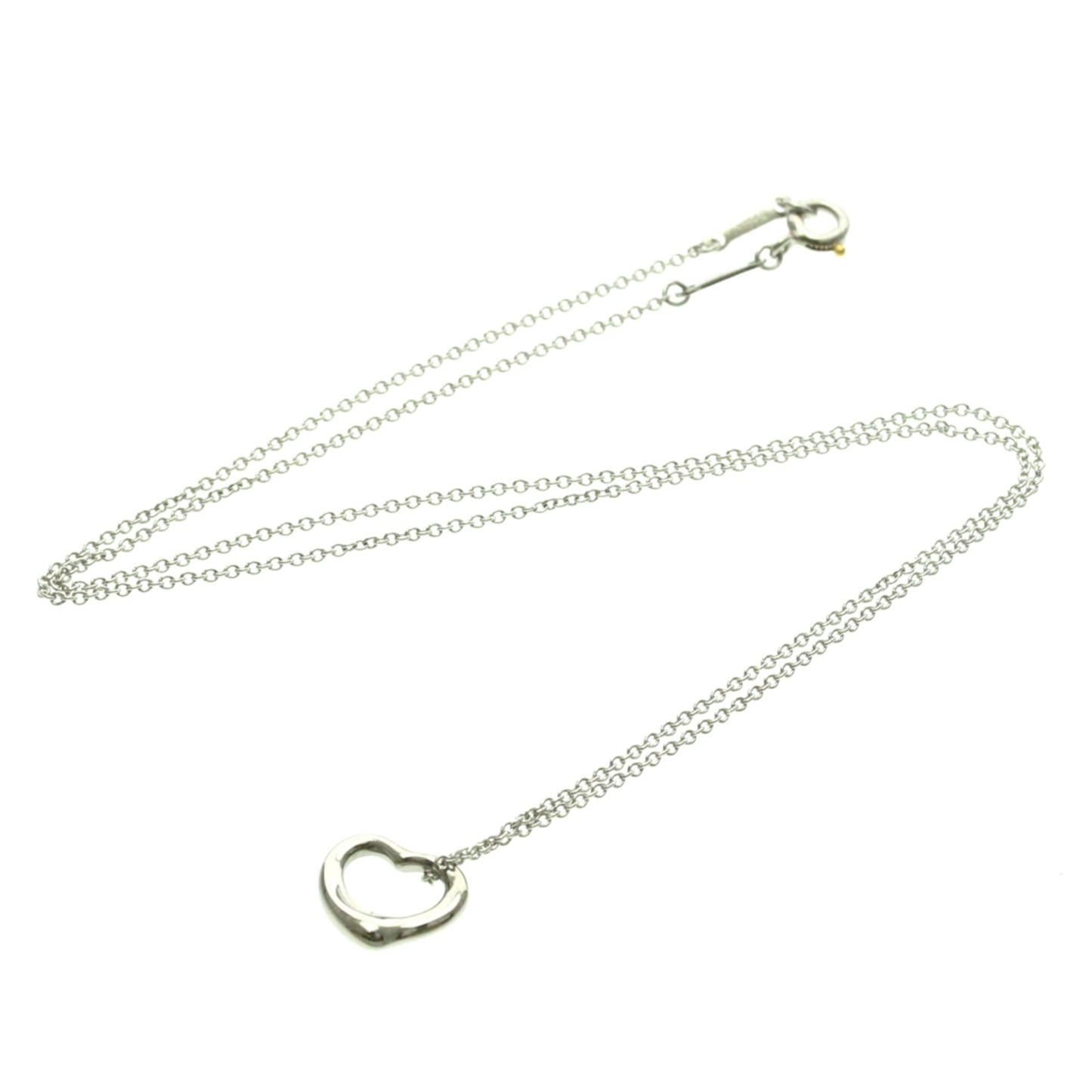 Tiffany & Co. Elsa Peretti Open Heart Pendant Necklace Platinum 16mm