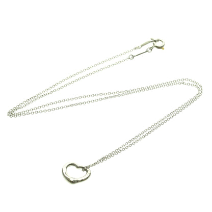 Tiffany & Co. Elsa Peretti Open Heart Pendant Necklace Platinum 16mm
