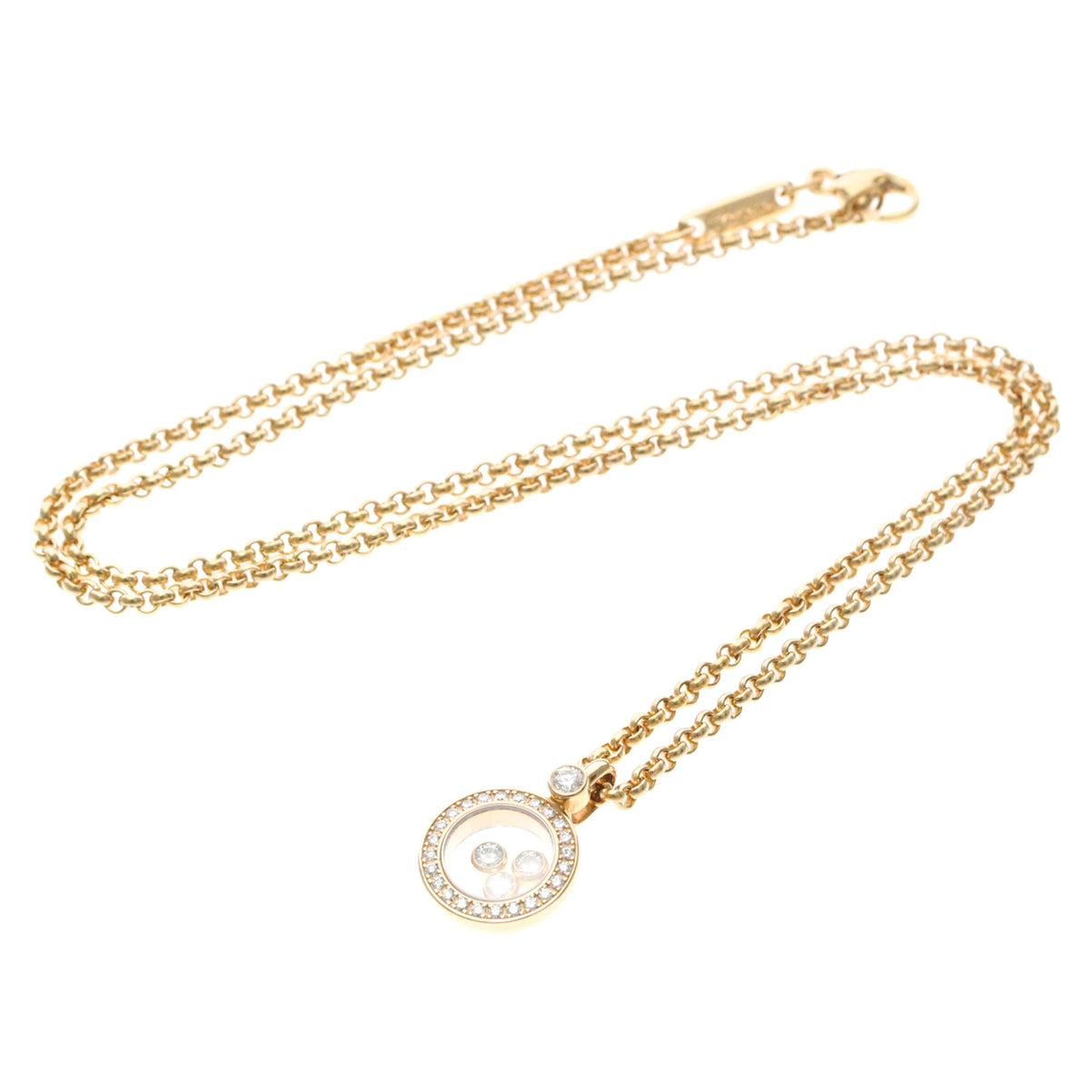 Chopard Happy Diamonds Round Pendant 18K Yellow Gold with Diamonds and 3 Floating Diamonds Product Image