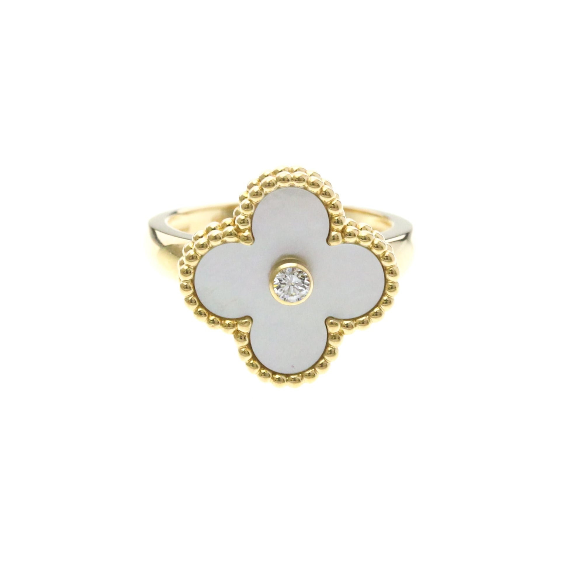 Van Cleef & Arpels Vintage Alhambra 18K Yellow Gold with Mother of Pearl and Diamond Product Image